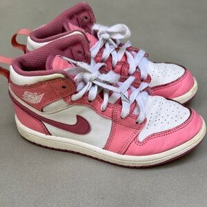 Nike Kids Pink and White High-Top Sneakers